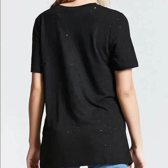Black super soft distressed t-shirt Size Small - Picture 10 of 10